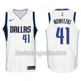 Canotte Uomo Dallas Mavericks Dirk Nowitzki 41 Nike 2017-18 Bianco Swingman